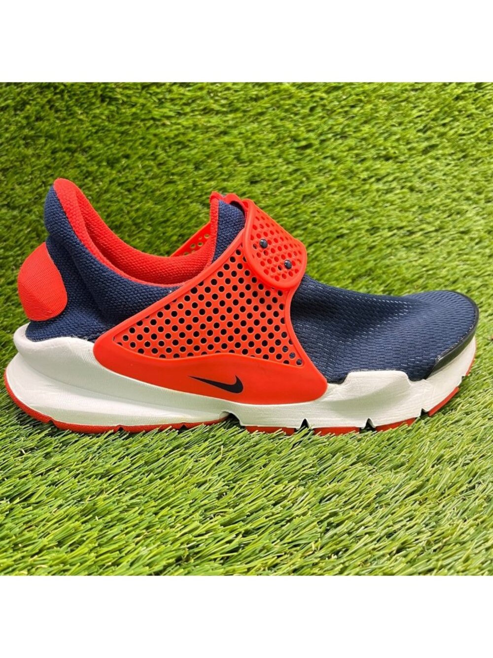 Nike Sock Dart GS Midnight Navy Red Boys Size 7Y Athletic Running Shoes Sneakers